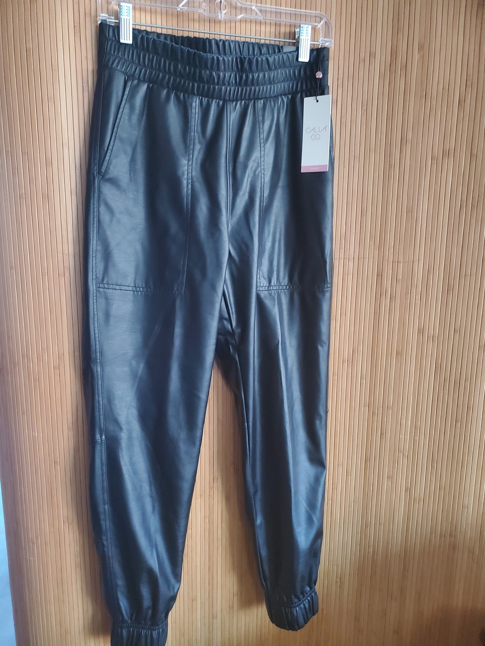 Quality Faux Leather Black High-Waist Jogger Pants